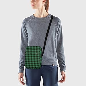 ★TOUT Y EST★ Green check pattern small crossbody bag CLDMB Unisex Crossbody Bag, Black Lumberjack Durable Sling Side